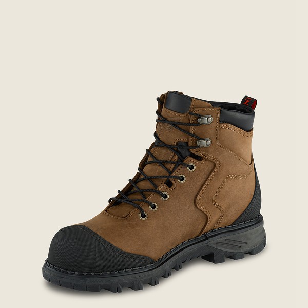 Botas de Seguridad Red Wing Hombre Marrom/Negros - Burnside - 6-Inch Waterproof Toe - 239-QEHKZJ